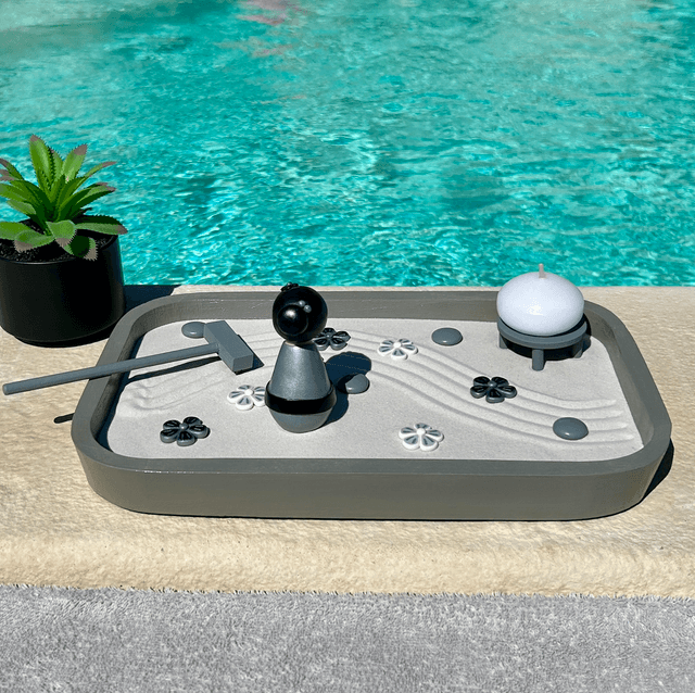 Jardin zen d'intérieur kokeshi "silver"