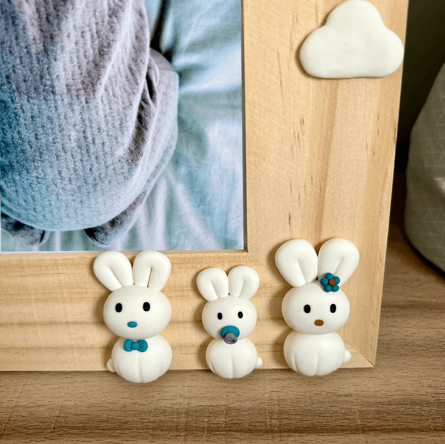 Cadre photo 13x18cm lapins voyageurs personnalisable