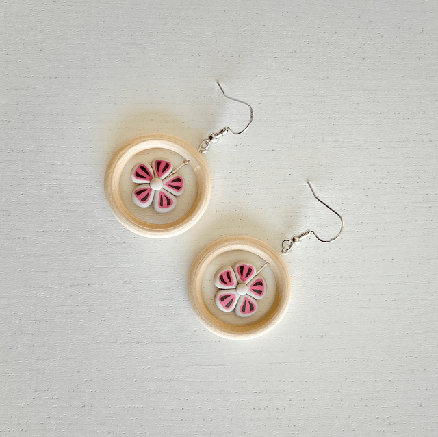 Boucles d'oreilles pendantes "Sakura"