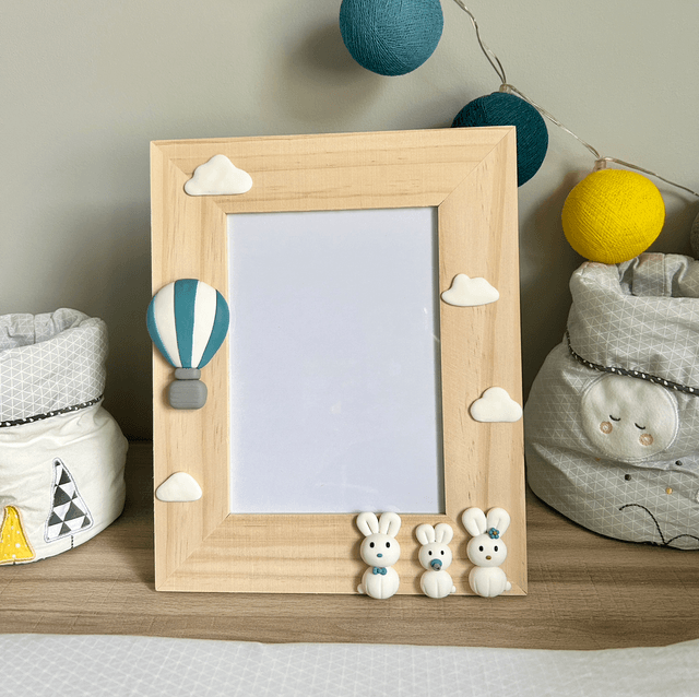 Cadre photo 13x18cm lapins voyageurs personnalisable