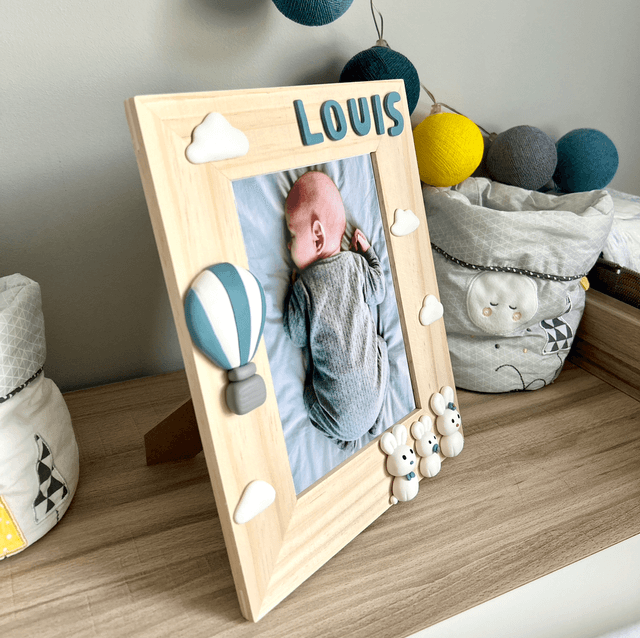 Cadre photo 13x18cm lapins voyageurs personnalisable
