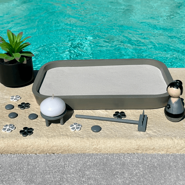 Jardin zen d'intérieur kokeshi "silver"