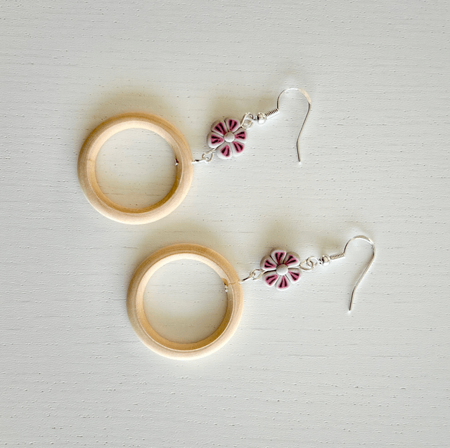 Boucles d'oreilles pendantes "Prunus"