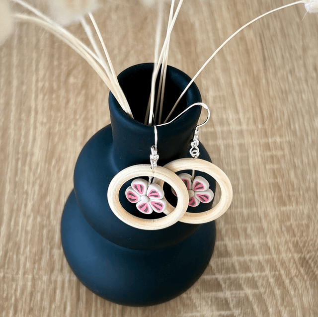 Boucles d'oreilles pendantes "Sakura"